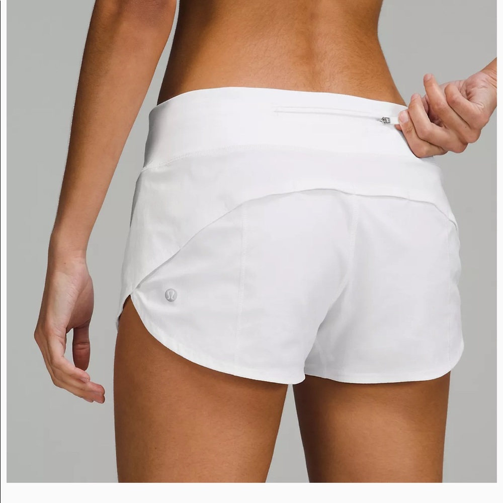 Lululemon Speed Up Low-Rise Lined Short 2.5" white size 6
